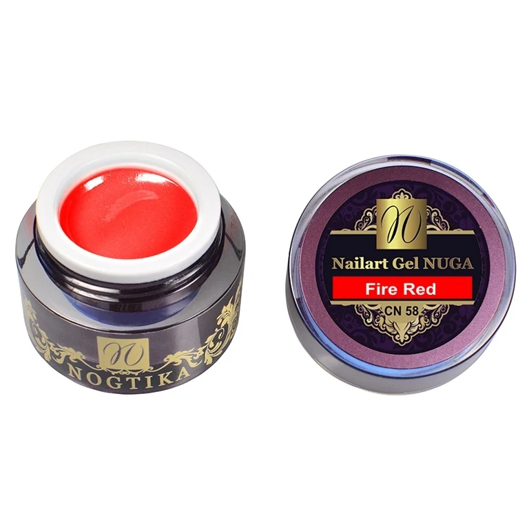 Nailart Farbgel NUGA (ohne Schwitzschicht) "Fire Red" (TPO-free)