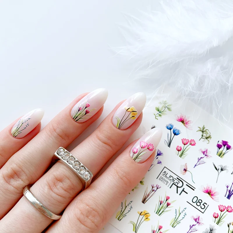 Slider.RF Flower nail decals / sliders 085