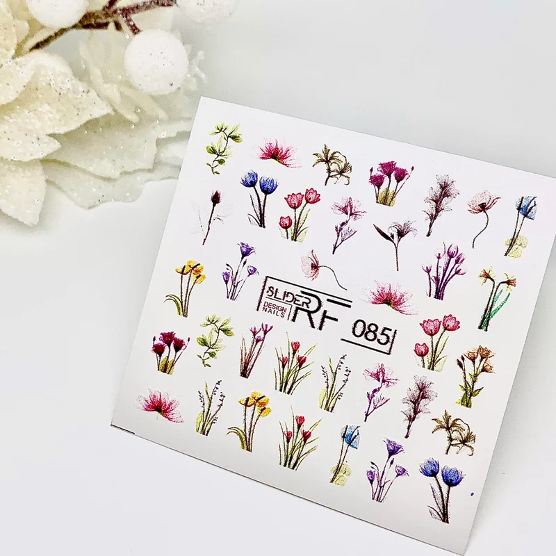Slider.RF Flower nail decals / sliders 085