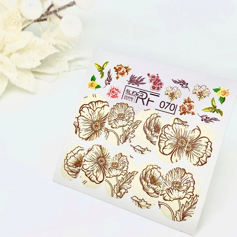 Slider.RF Flower nail decals / sliders 070