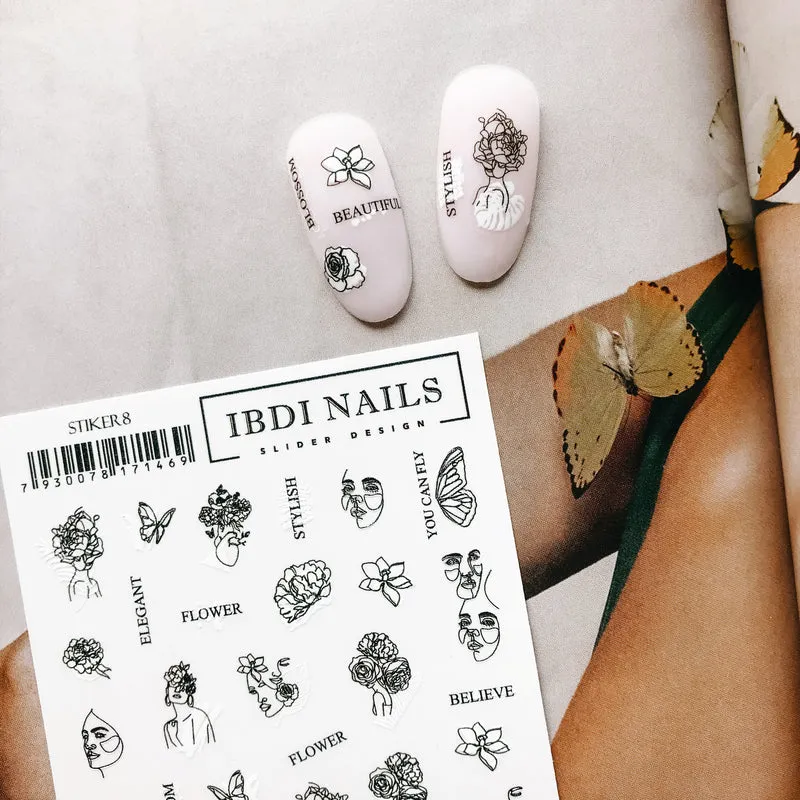 IBDI Flower nail stickers #Stiker 8