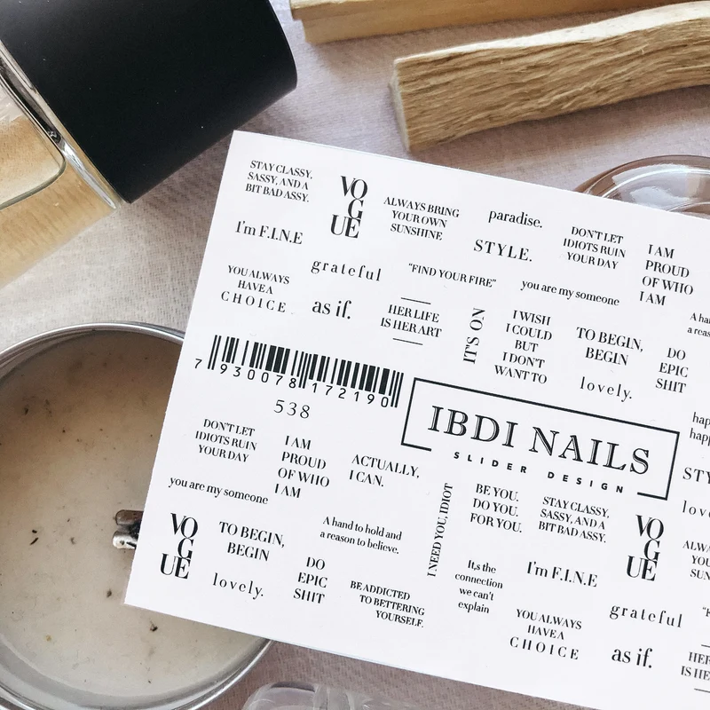 IBDI Word nail decals / sliders #538