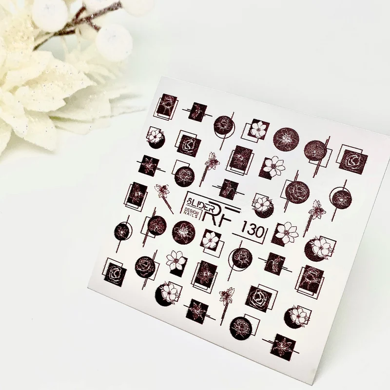 Slider.RF Abstract flower nail decals / sliders 130