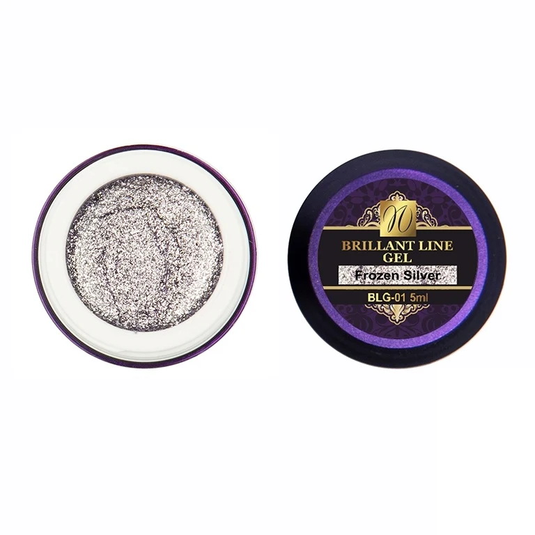 Extrem-Glitter Gel "Frozen Silver" (Brillant-Line) 5ml (TPO/HEMA-free)