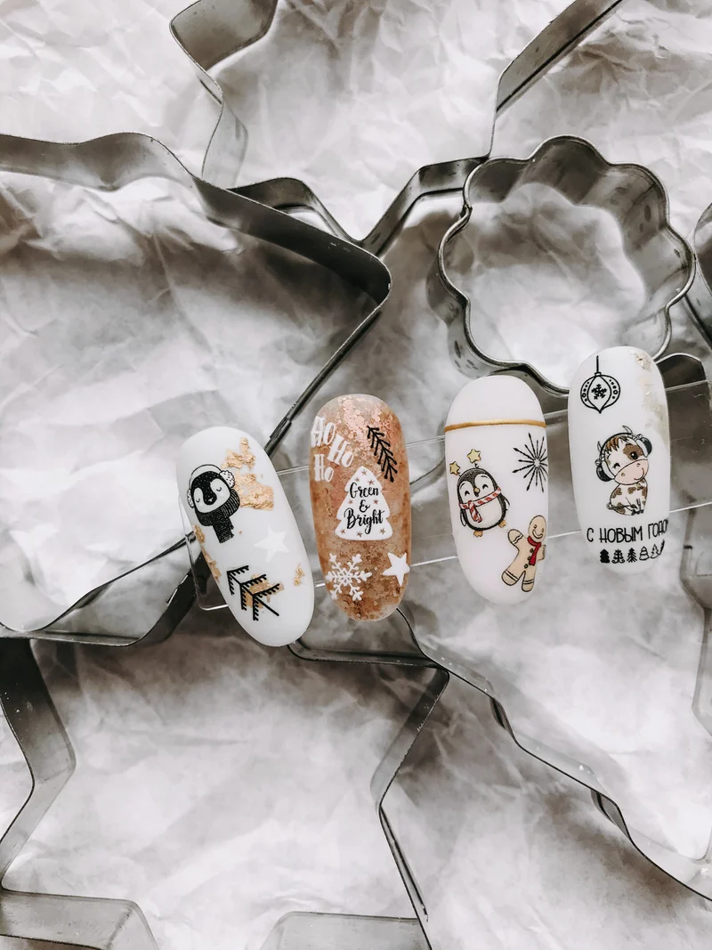 IBDI Winter holiday nail decals / sliders #Colorful 76