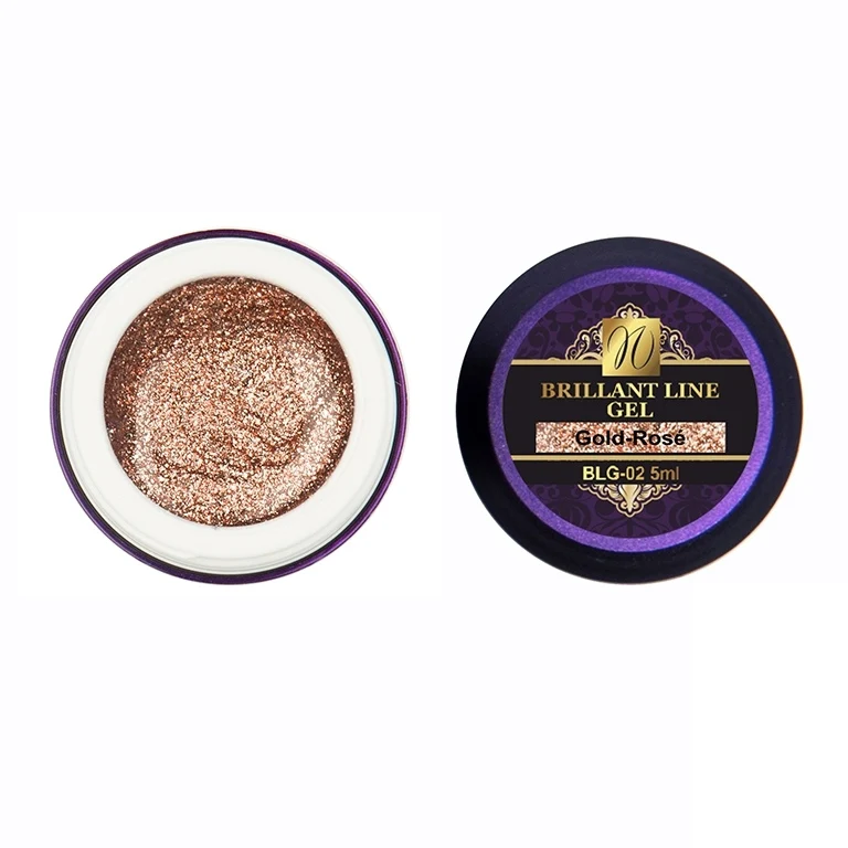 Extrem-Glitter Gel "Gold-Rosé" (Brillant-Line) 5ml (TPO/HEMA-free)