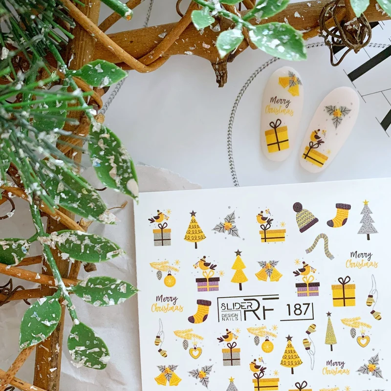 Slider.RF Christmas nail decals / sliders 187