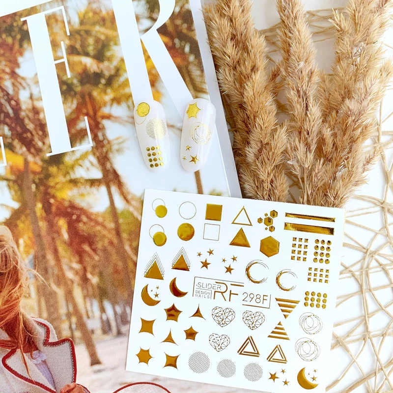 Slider.RF Geometric foil nail decals / sliders 298F