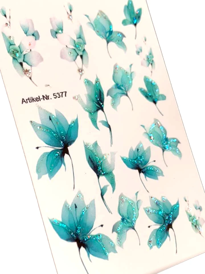 INKVICTUS Flower nail decals / sliders 5377 glitter