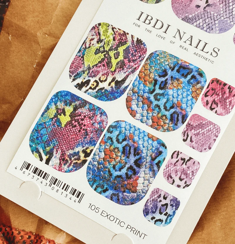 105 EXOTIC PRINT - PEDIKÜRE Nail Wraps IBDI Nails