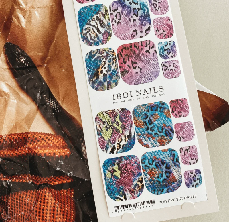 105 EXOTIC PRINT - PEDIKÜRE Nail Wraps IBDI Nails