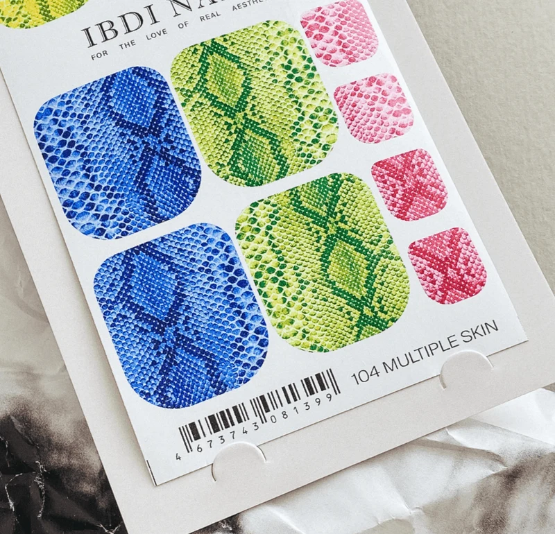104 MULTIPLE SKIN - PEDIKÜRE Nail Wraps IBDI Nails