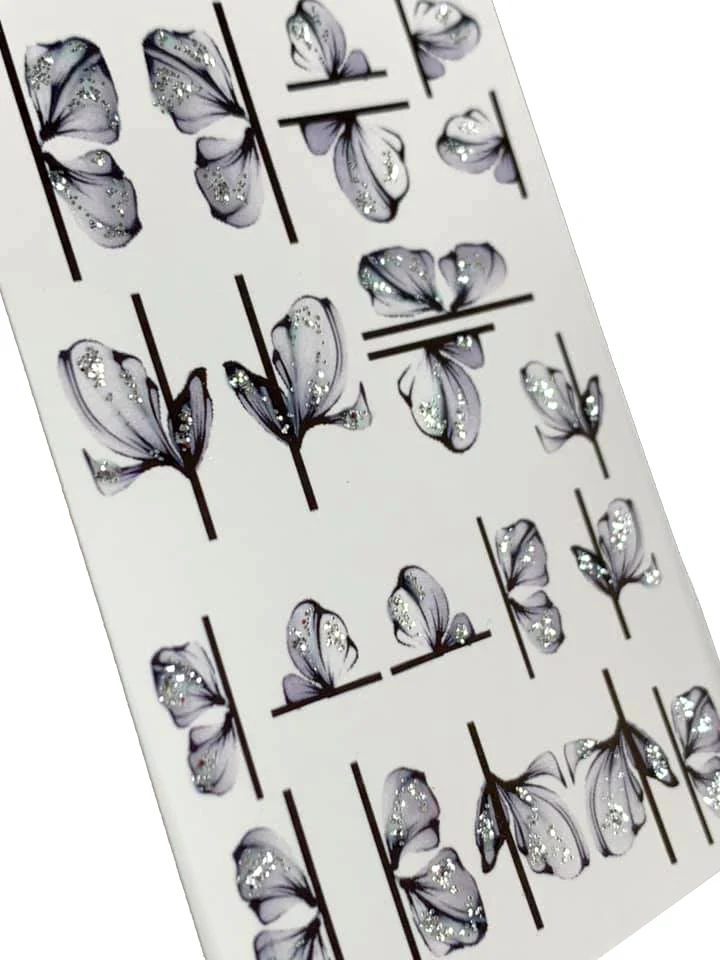 INKVICTUS Flower nail decals / sliders 5279 glitter