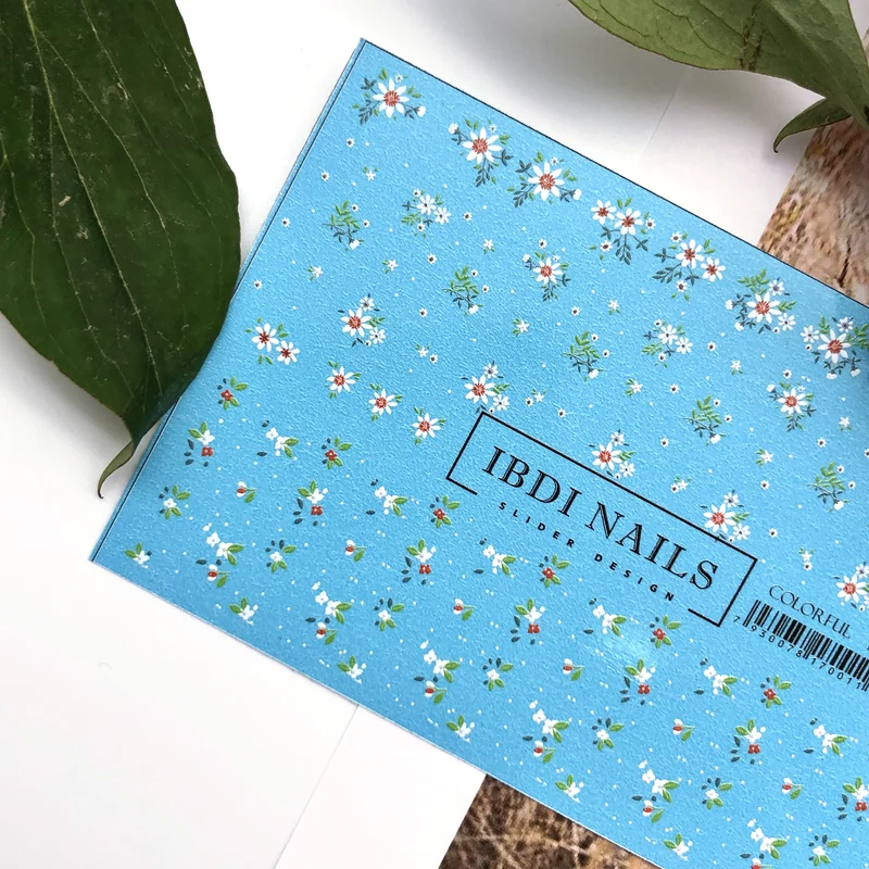 IBDI Flower nail decals / sliders #Colorful 18
