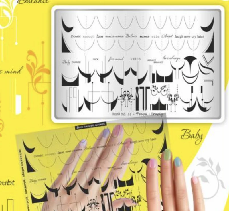 33 FRENCH stamping schablone + design blatt TAKIDA