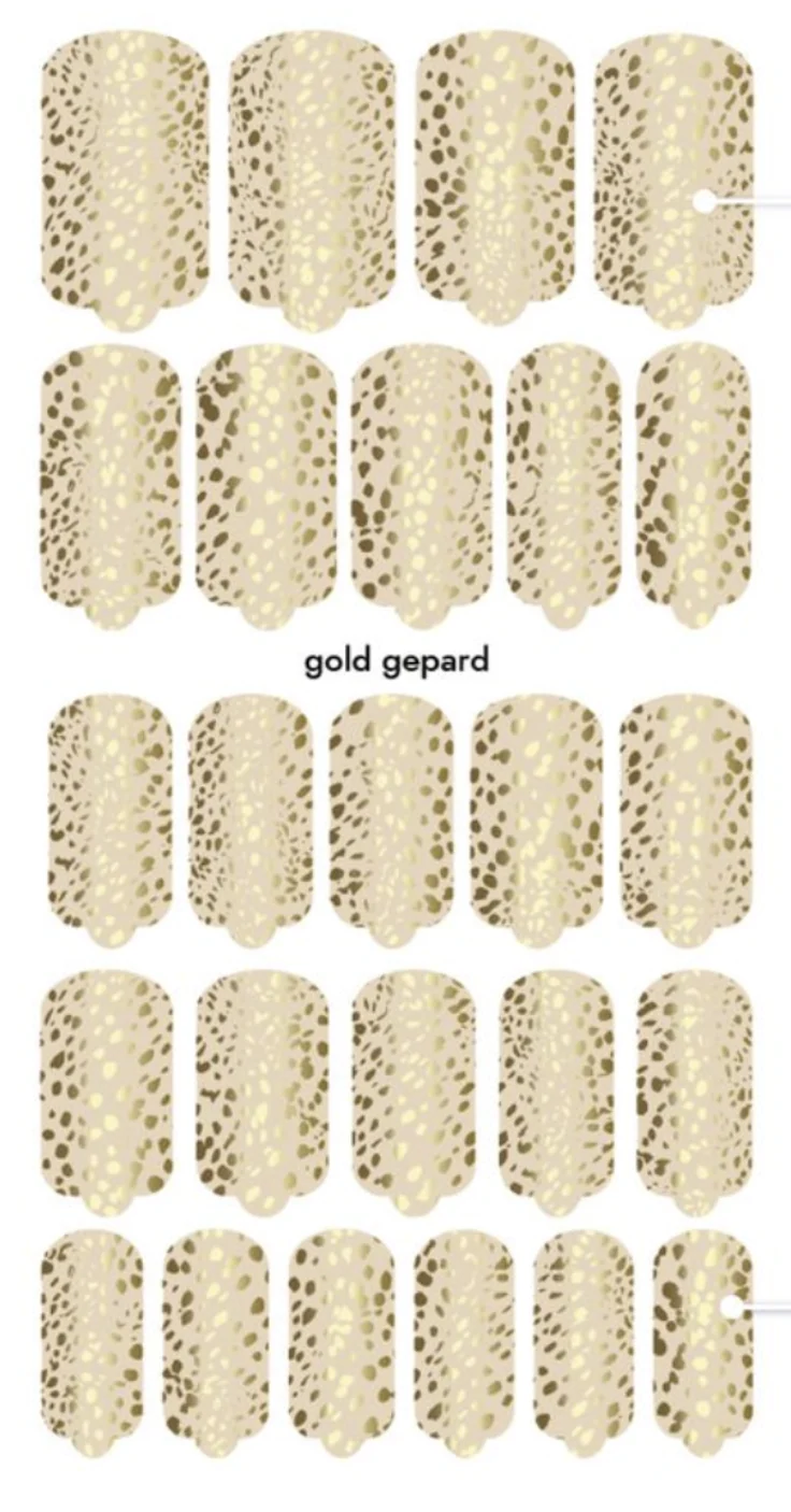 Nagelfolie Gold gepard - Nail Wraps by provocative nails & safinailstudio