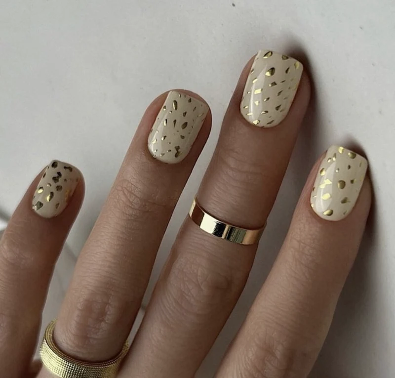 Nagelfolie Gold gepard - Nail Wraps by provocative nails & safinailstudio