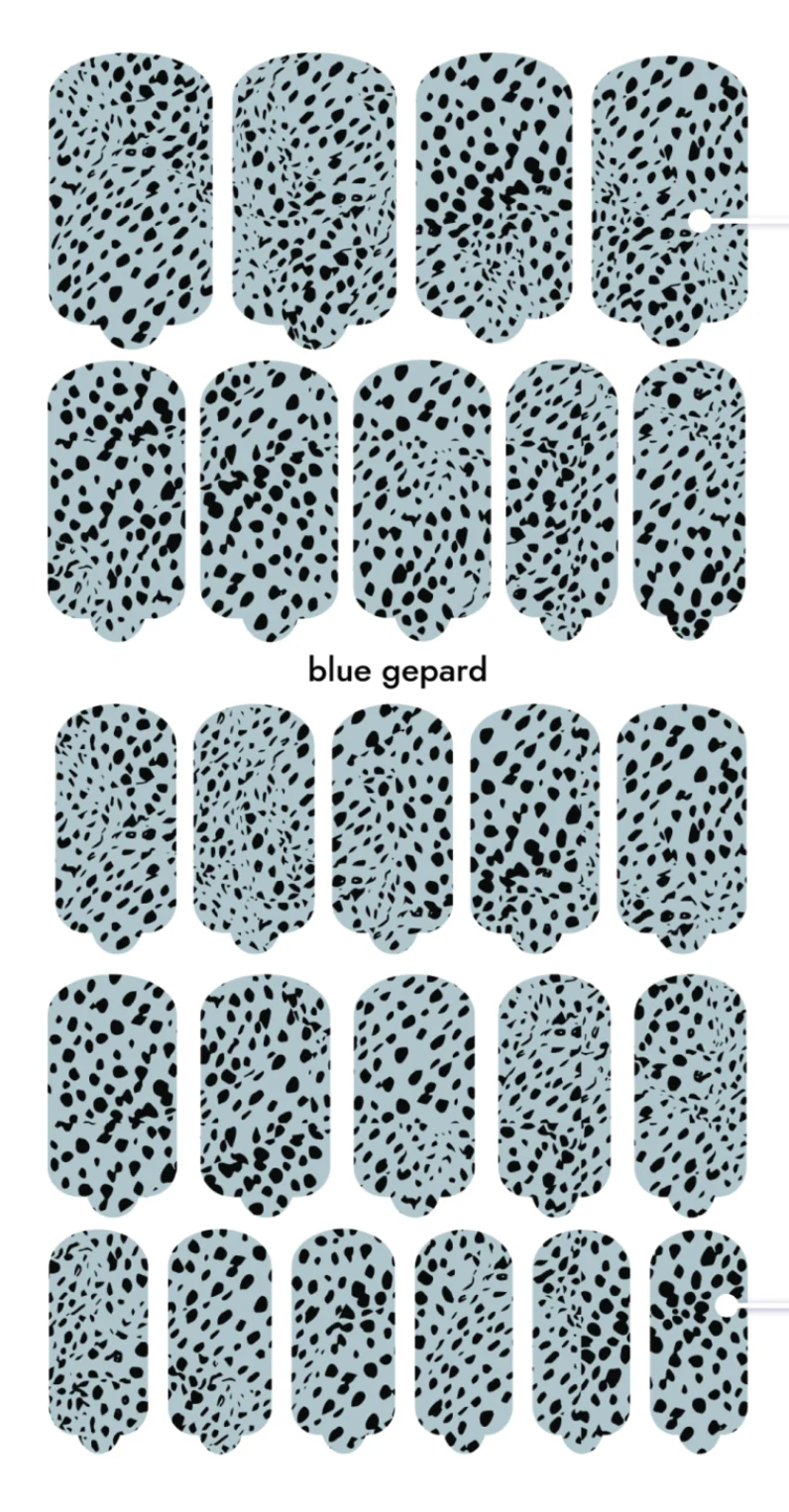 Nagelfolie Blue gepard - Nail Wraps by provocative nails & safinailstudio