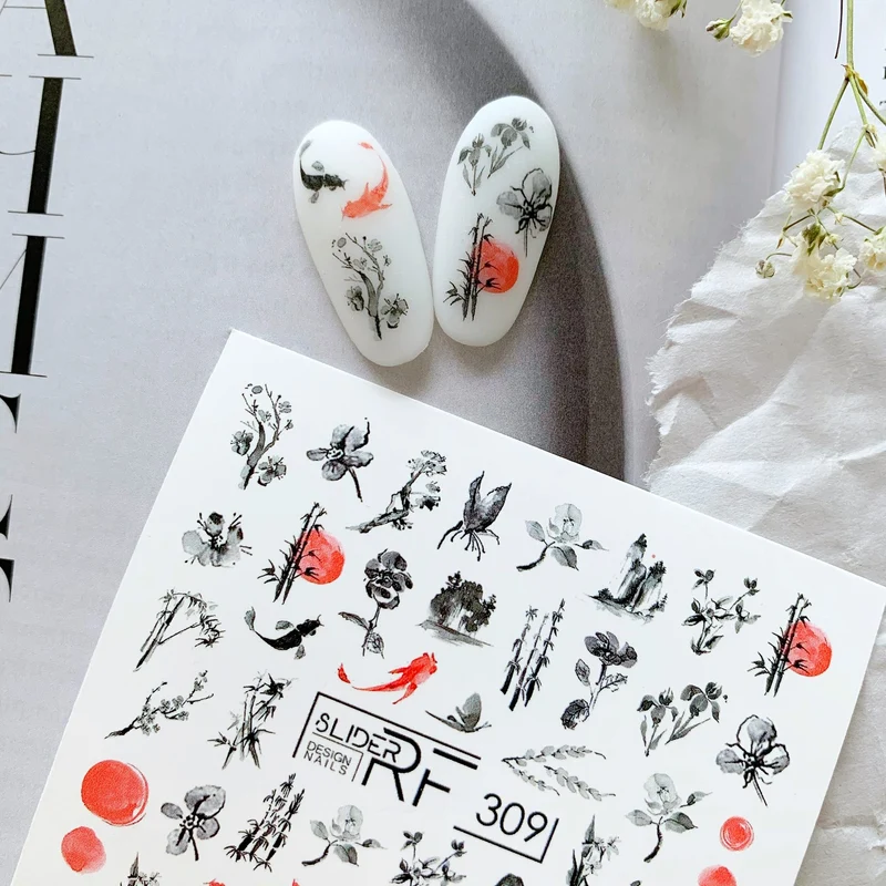 Slider.RF Cherry blossom nail decals / sliders 309