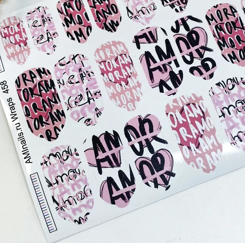 Nagelfolie 458 Nail Wraps für Maniküre AMINAILS