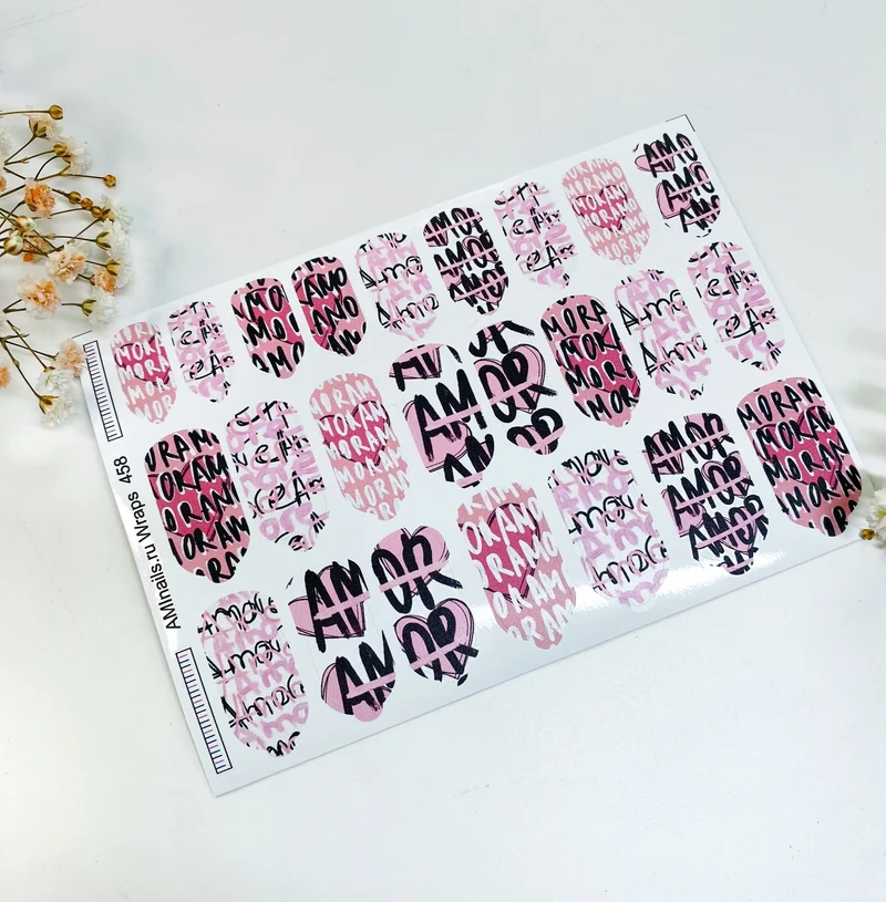 Nagelfolie 458 Nail Wraps für Maniküre AMINAILS