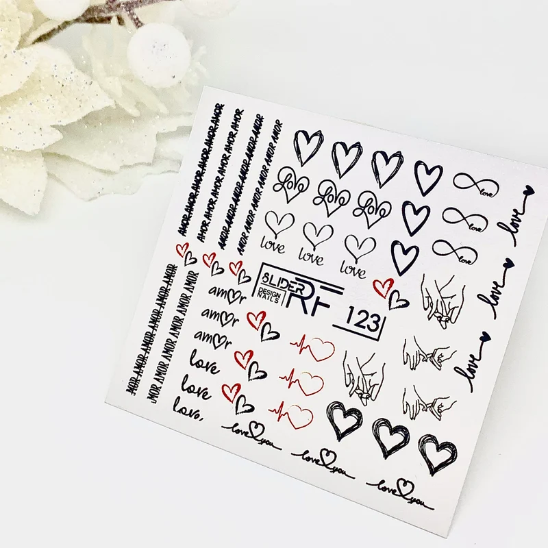 Slider.RF Hearts and love nail decals / sliders 123
