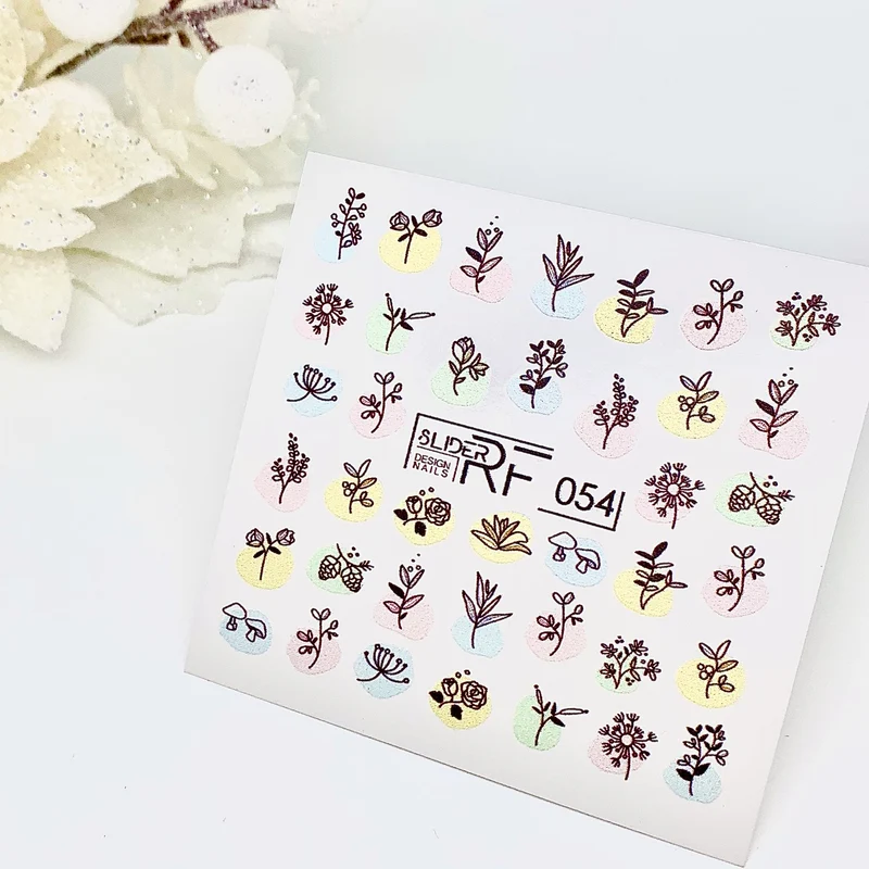 Slider.RF Abstract Leaf nail decals / sliders 054