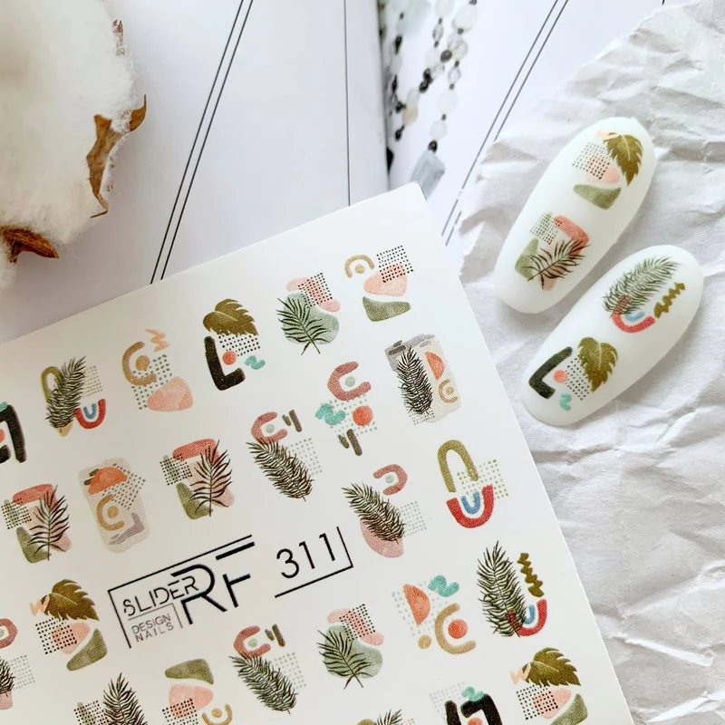 Slider.RF Abstract leaf nail decals / sliders 311