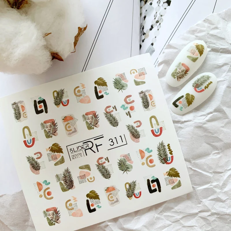 Slider.RF Abstract leaf nail decals / sliders 311