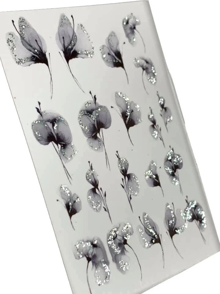 INKVICTUS Flower nail decals / sliders 5121 glitter