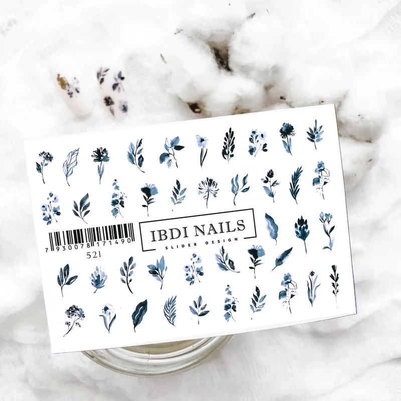 IBDI Leaf and flower nail decals / sliders #521