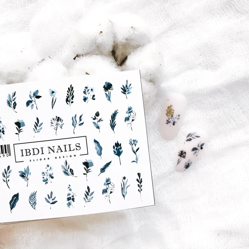 IBDI Leaf and flower nail decals / sliders #521