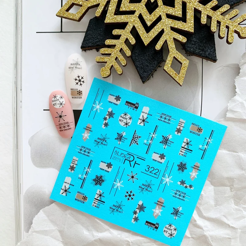 Slider.RF Snowflake nail decals / sliders 322