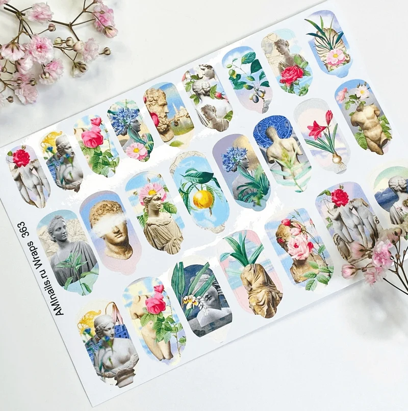 Nagelfolie 363 Nail Wraps für Maniküre AMINAILS