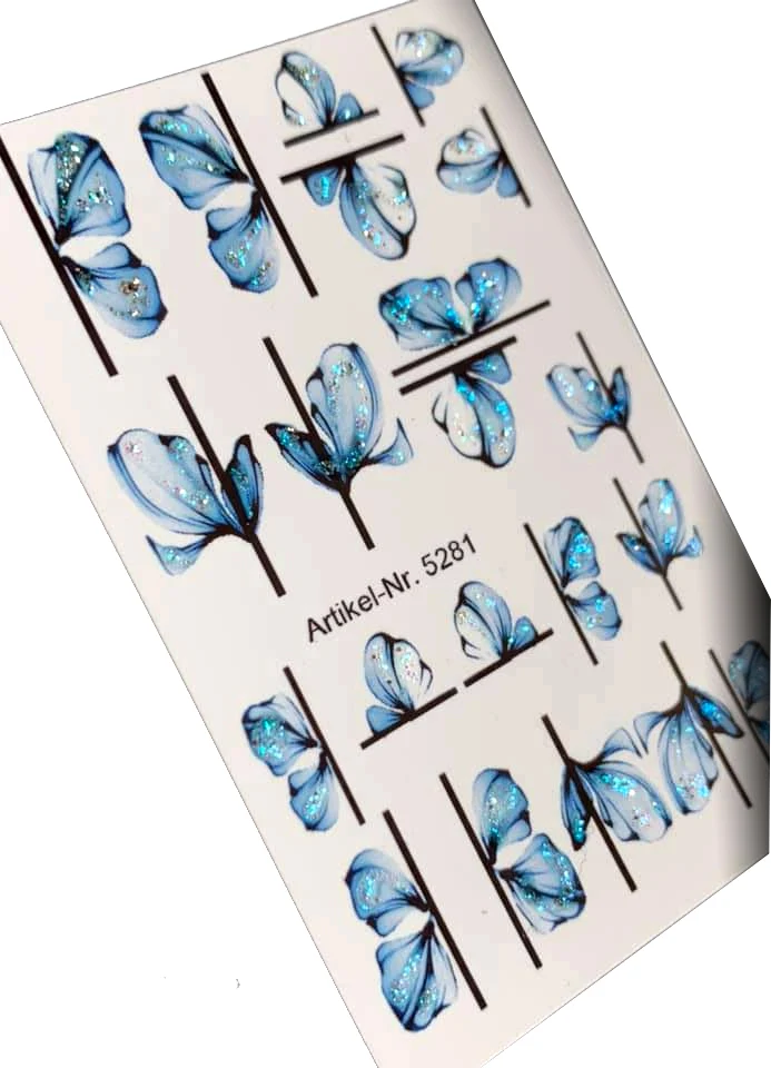INKVICTUS Geometric flower nail decals / sliders 5281 holo glitter