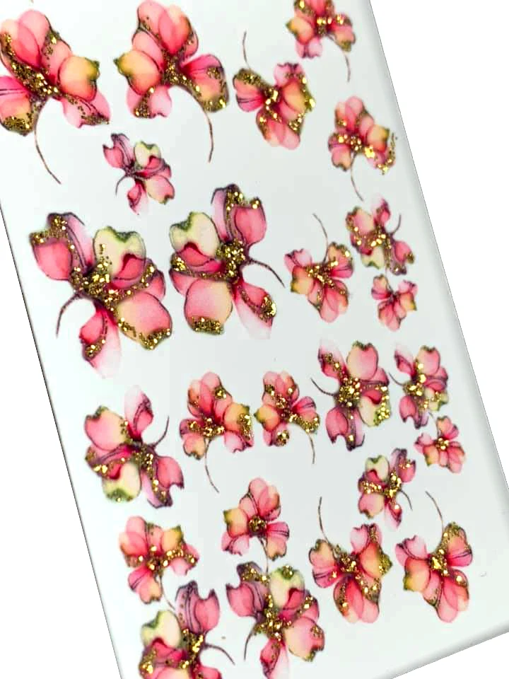 INKVICTUS Flower nail decals / sliders 5226 glitter
