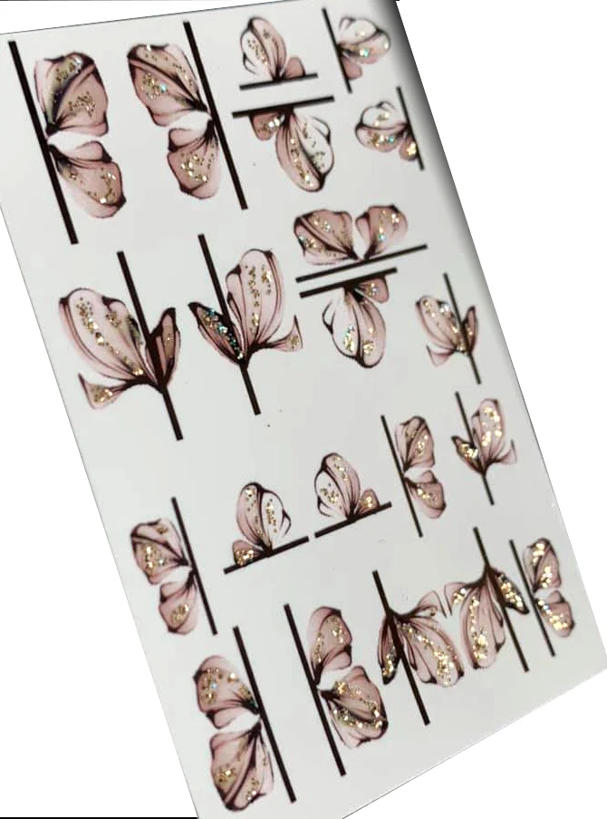 INKVICTUS Flower, glitter nail decals / sliders 5282