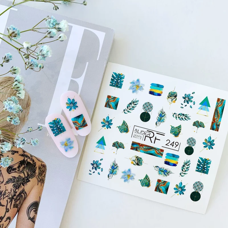 Slider.RF Abstract leaf nail decals / sliders 249