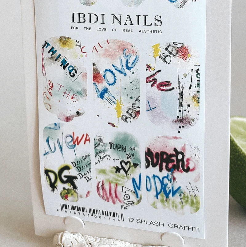 12 SPLASH GRAFFITI - Nail Wraps IBDI Nails
