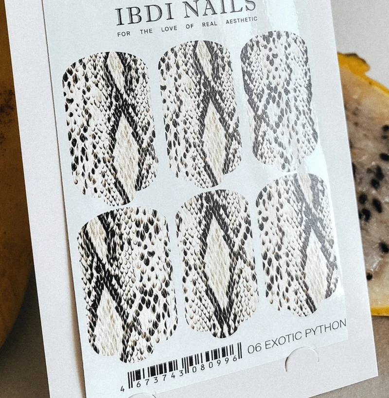 06 EXOTIC PYTHON - Nail Wraps IBDI Nails