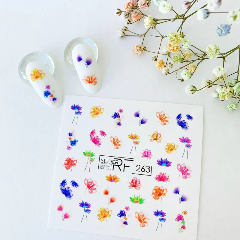 Slider.RF Flower nail decals / sliders 263