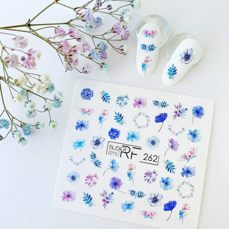 Slider.RF Flower nail decals / sliders 262