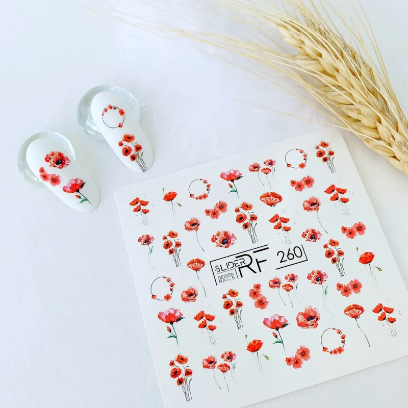 Slider.RF Flower nail decals / sliders 260