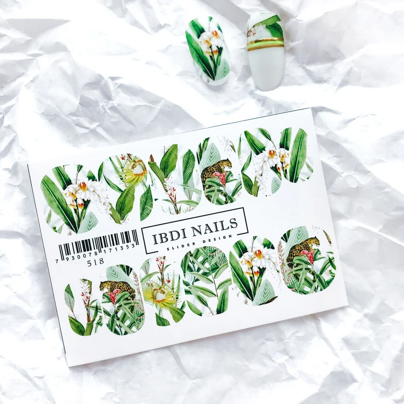 IBDI Floral nail decals / sliders #518