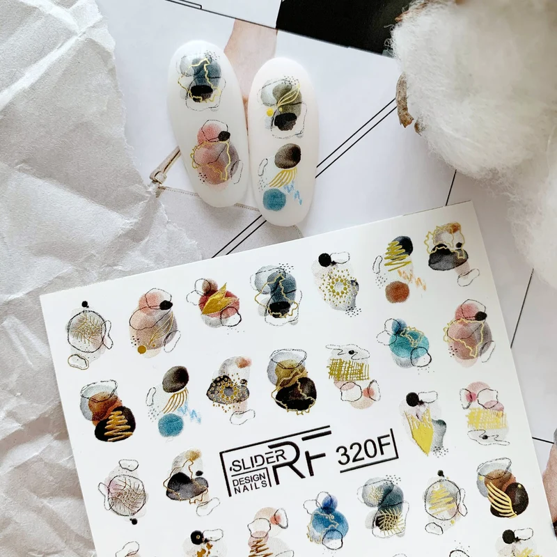 Slider.RF Abstract foil nail decals / sliders 320F