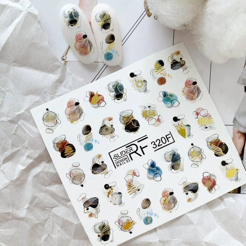 Slider.RF Abstract foil nail decals / sliders 320F
