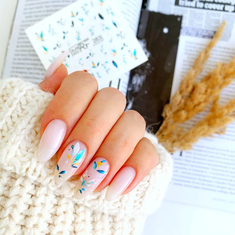 Slider.RF Feather and leaf fashion nail decals / sliders 283
