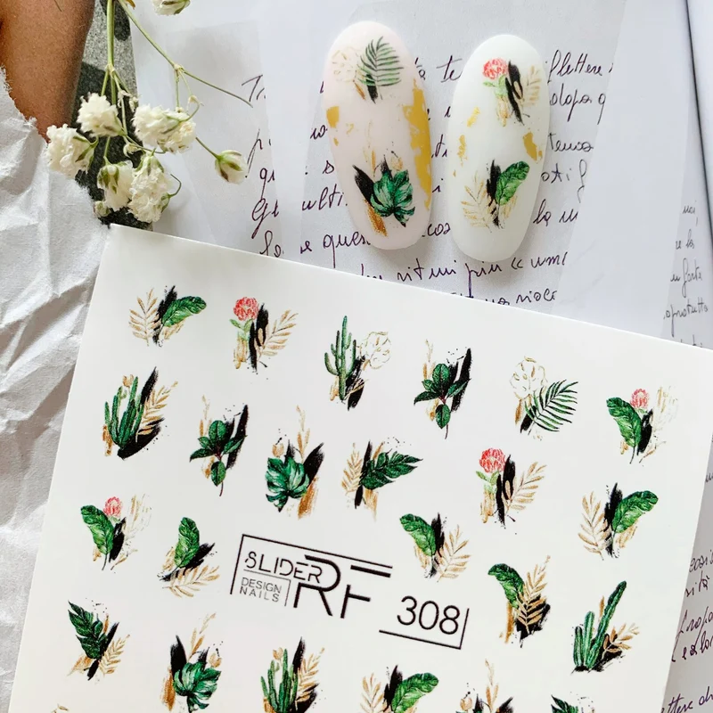 Slider.RF Leaf nail decals / sliders 308