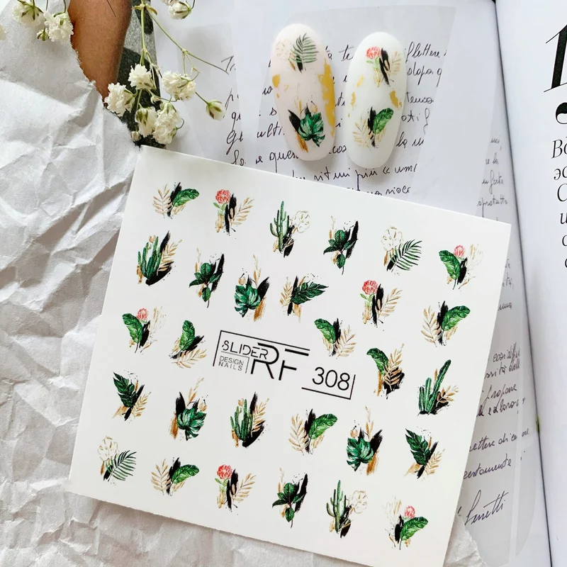 Slider.RF Leaf nail decals / sliders 308