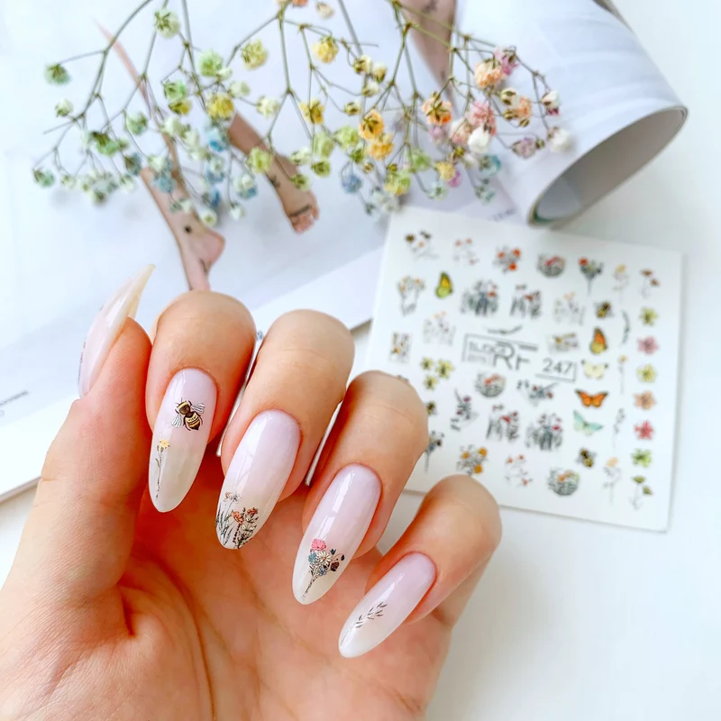 Slider.RF Flower and butterfly nail decals / sliders 247